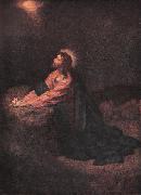 Ludwig von Hofmann Christ in Gethsemane oil painting on canvas